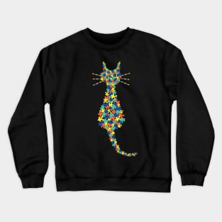 Autism Awareness For Cat Lovers Crewneck Sweatshirt